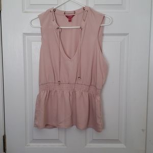 Guess Pink Blouse Empire Waist Size L